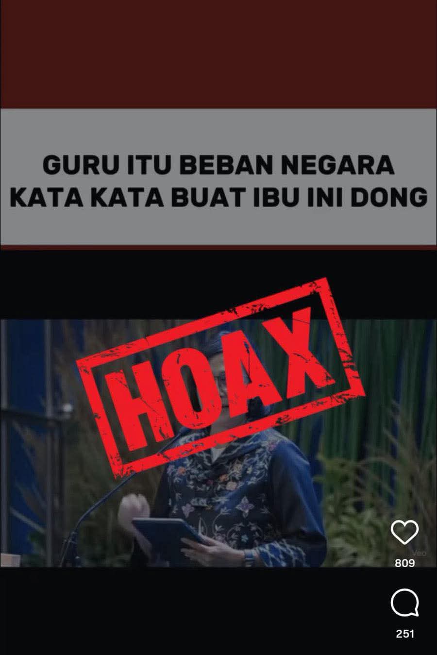 Hoaks! Sri Mulyani Tak Pernah Sebut Guru Beban Negara